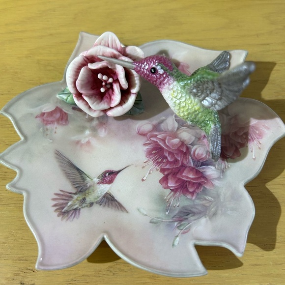 Lena Liu’s Blossoms of Tranquility Set of Four Hummingbird Wall Plaques - Picture 11 of 12